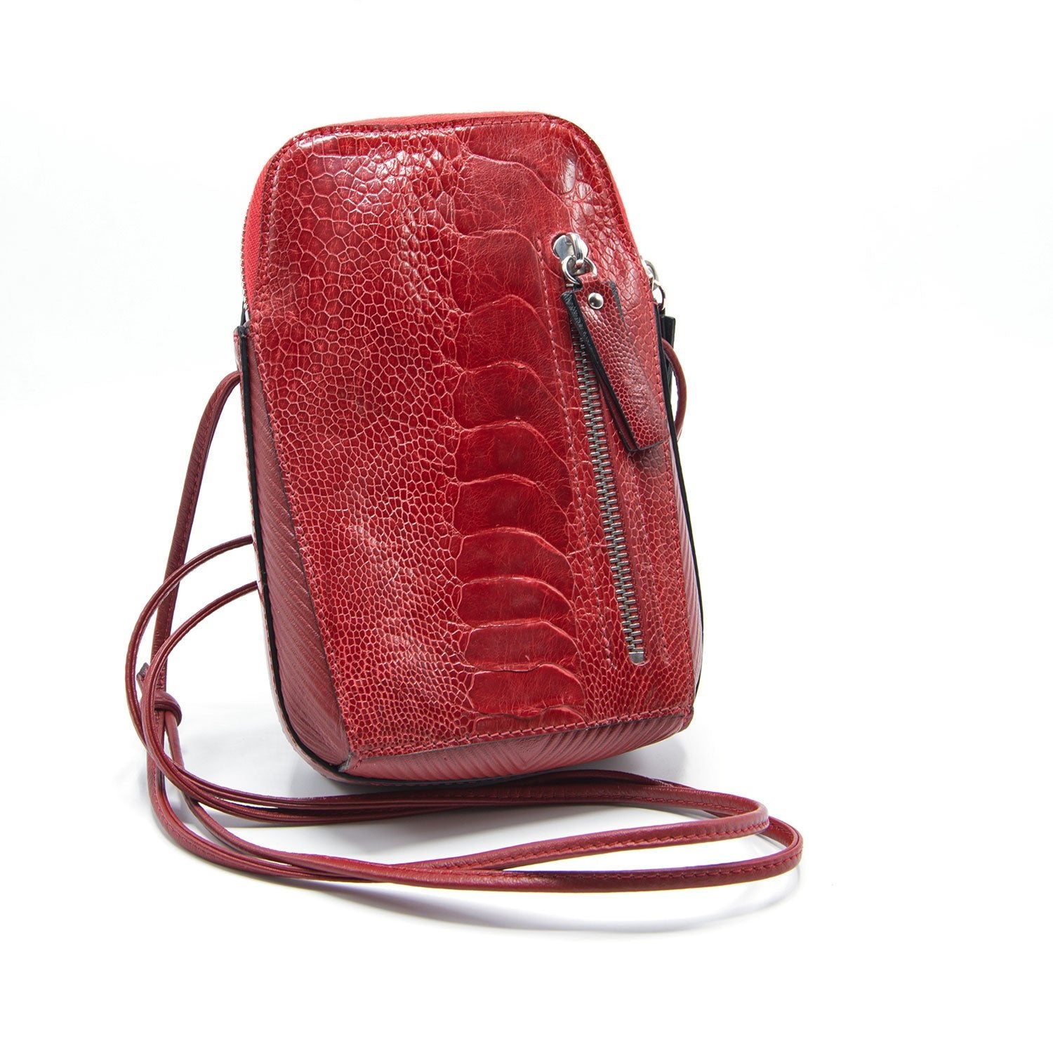 Ostrich Shin Leather Phone Bag - Ostrich Leather Bag