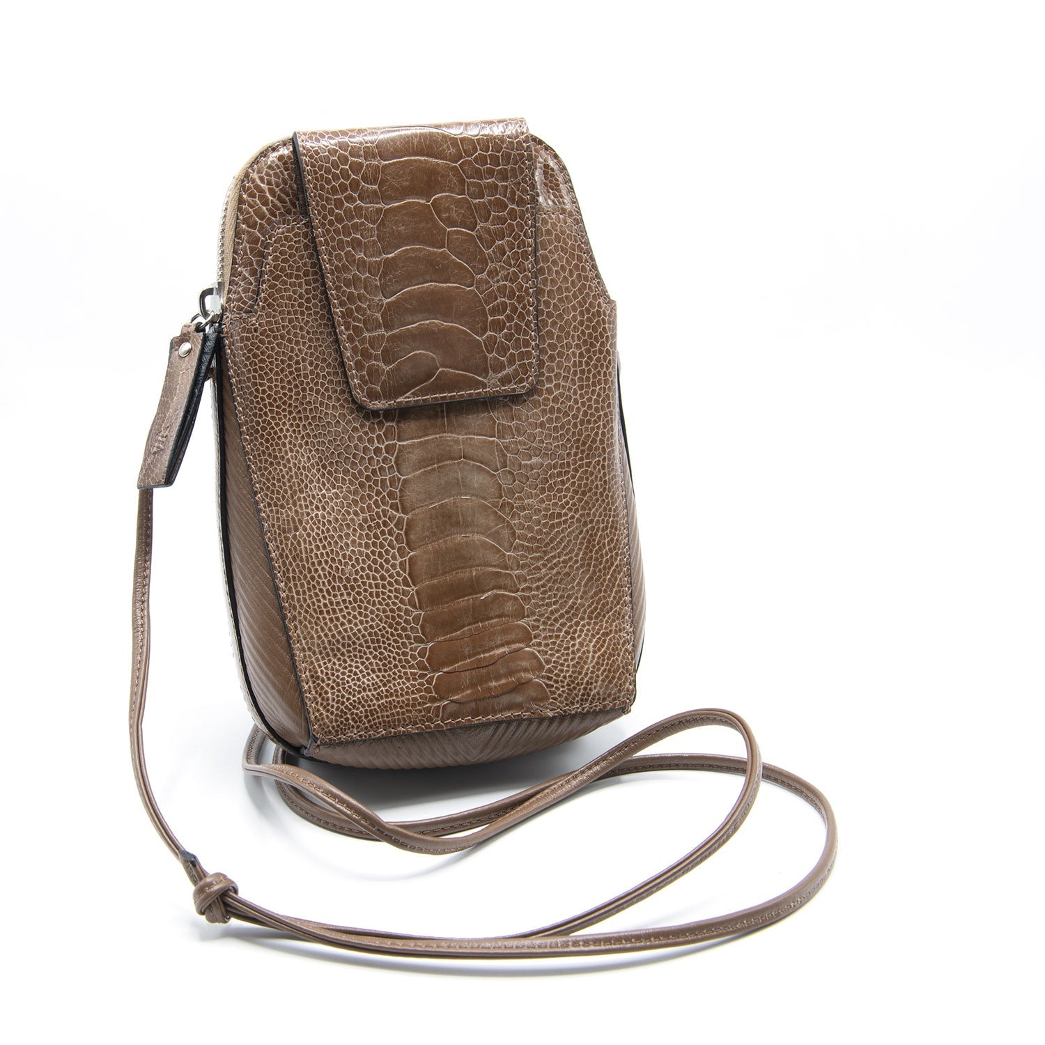 Ostrich Shin Leather Phone Bag - Ostrich Leather Bag