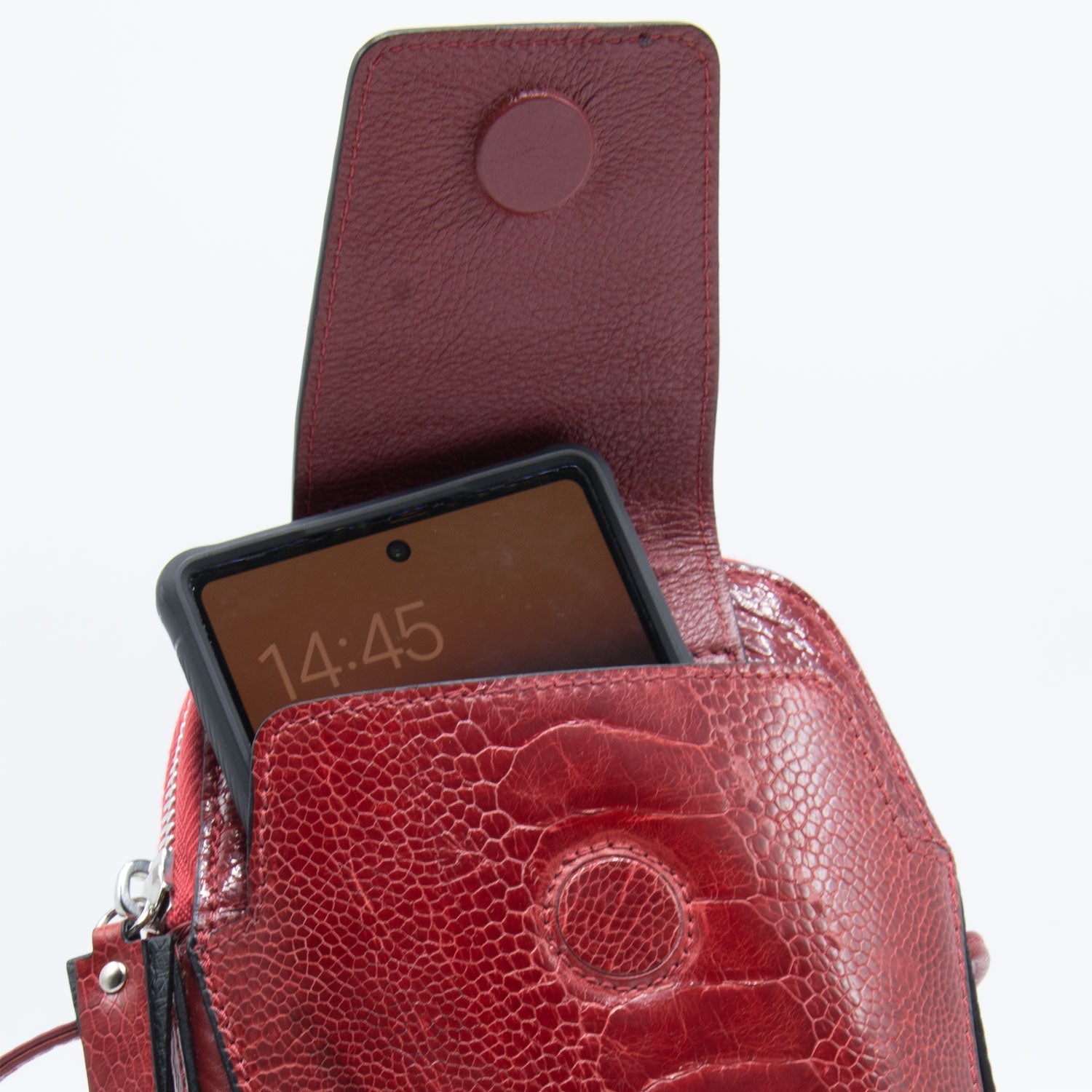 Ostrich Shin Leather Phone Bag - Ostrich Leather Bag