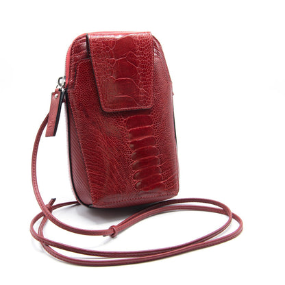 Ostrich Shin Leather Phone Bag - Ostrich Leather Bag