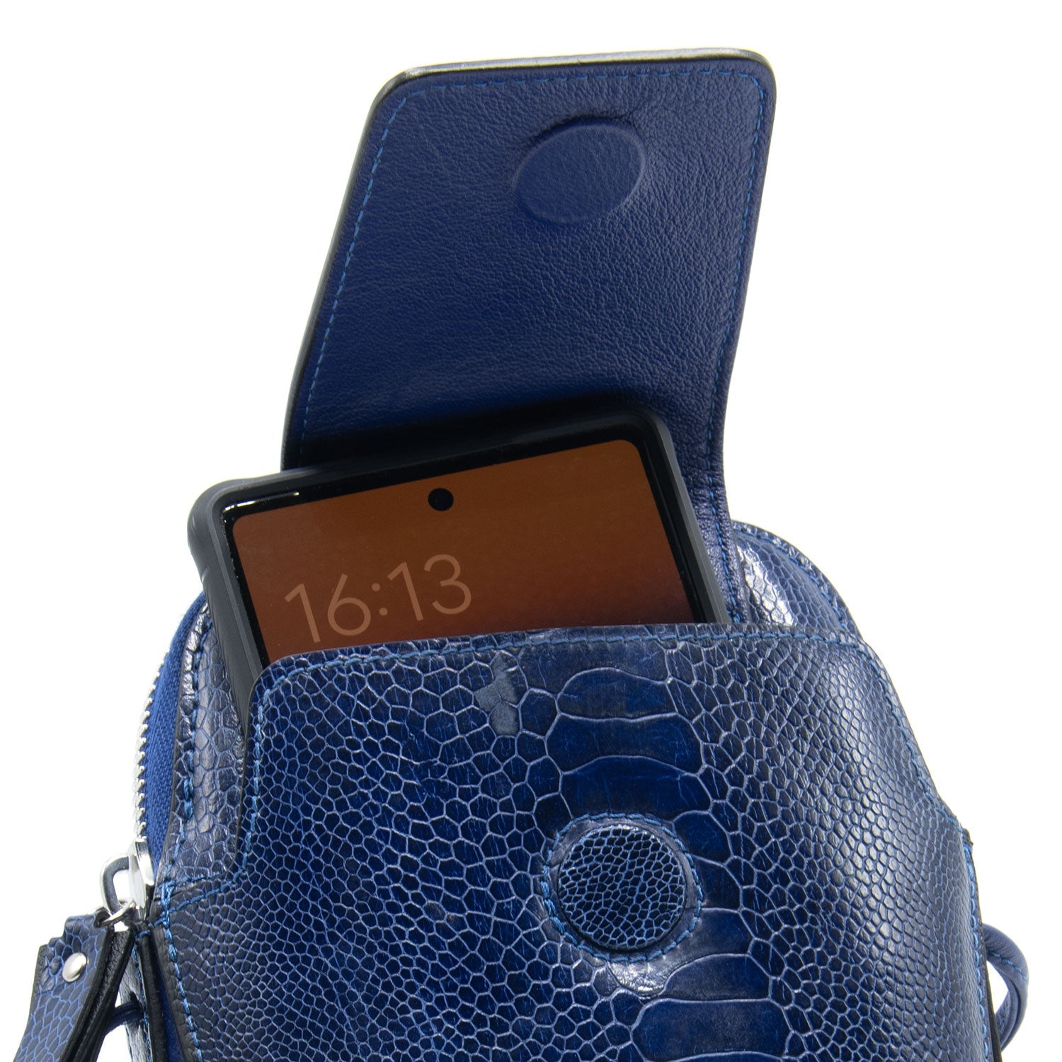 Ostrich Shin Leather Phone Bag - Ostrich Leather Bag