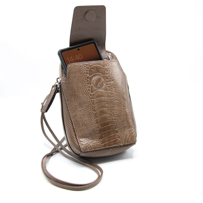 Ostrich Shin Leather Phone Bag - Ostrich Leather Bag