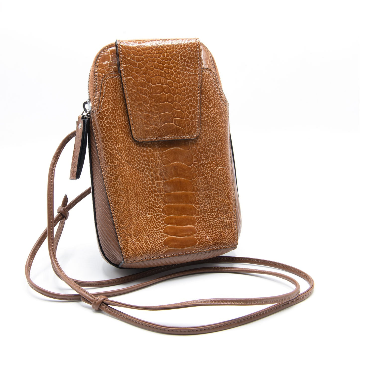 Ostrich Shin Leather Phone Bag - Ostrich Leather Bag