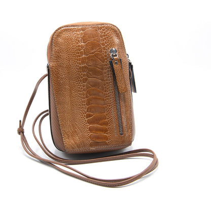 Ostrich Shin Leather Phone Bag - Ostrich Leather Bag