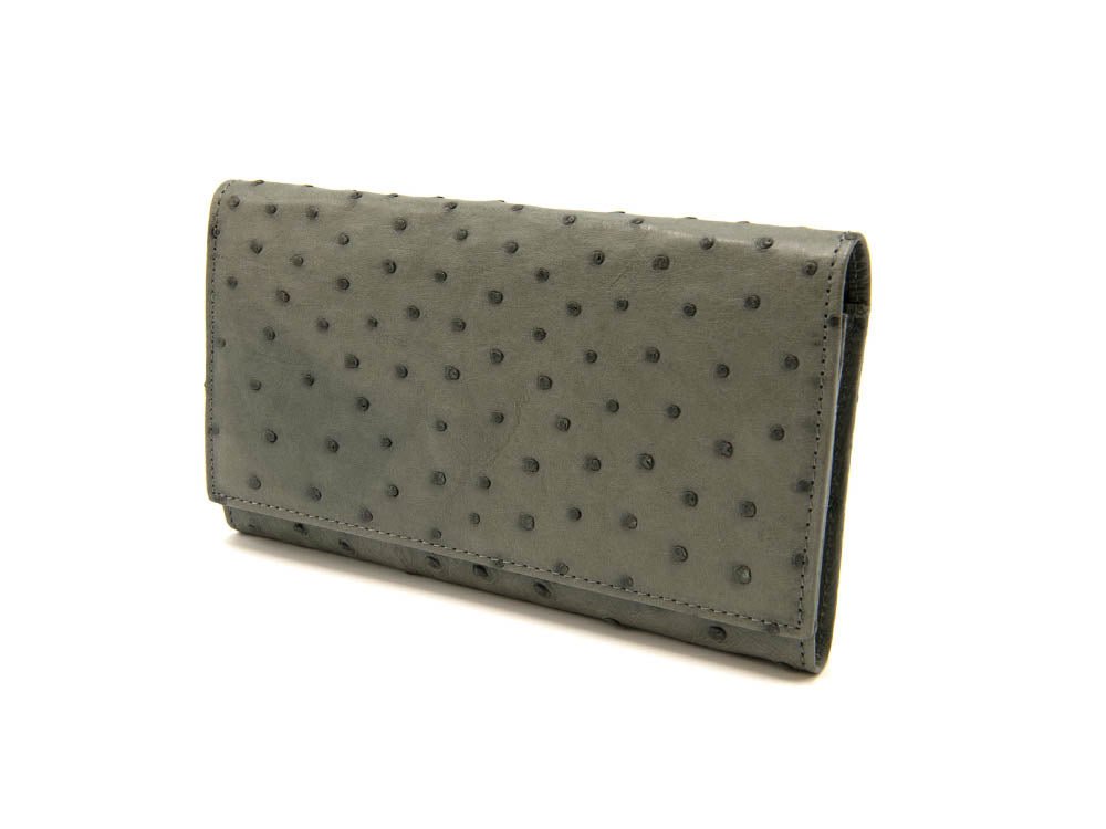 Small Ostrich Leather Classic Wallet - Ostrich Leather Wallet