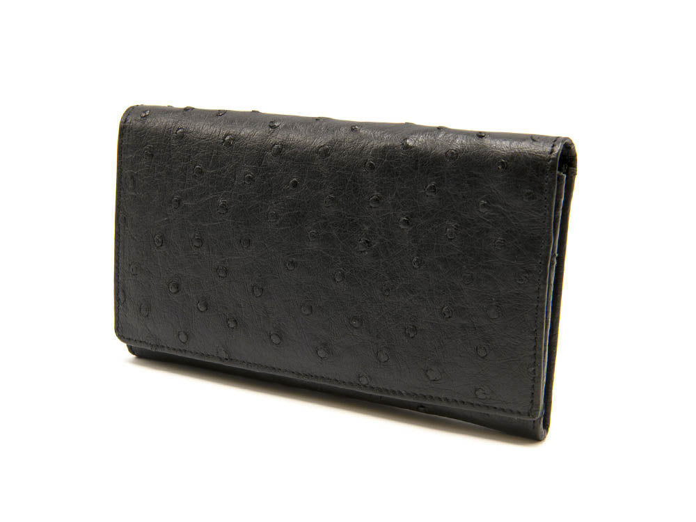 Small Ostrich Leather Classic Wallet - Ostrich Leather Wallet