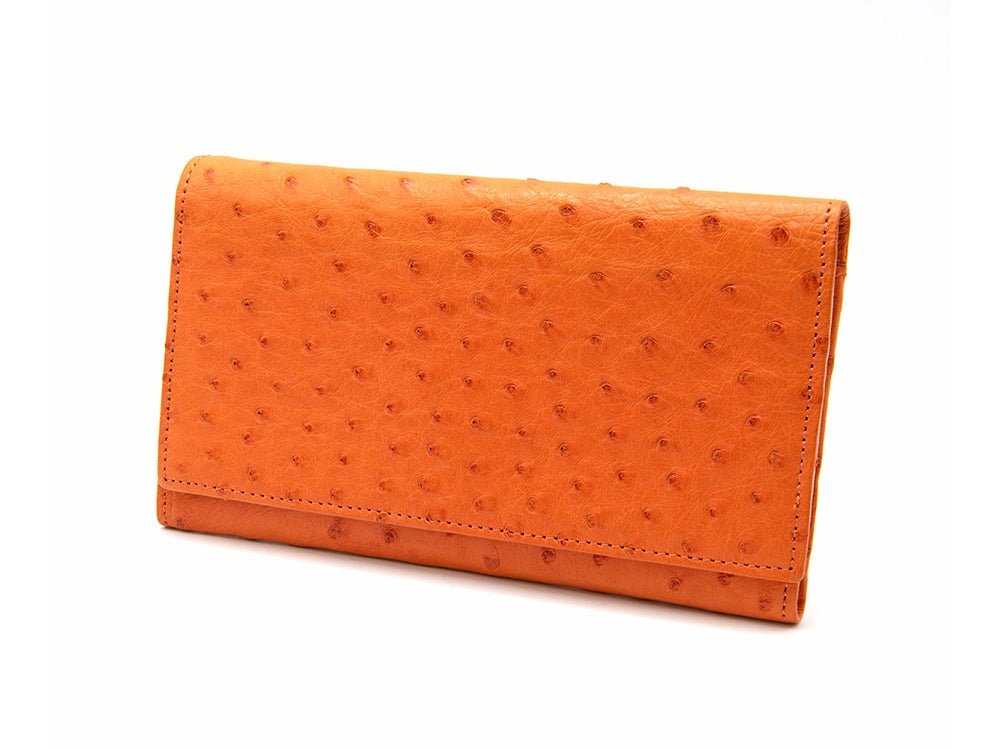 Small Ostrich Leather Classic Wallet - Ostrich Leather Wallet