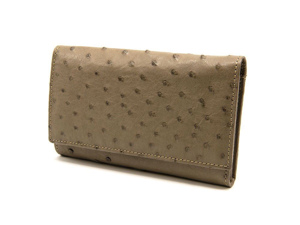 Small Ostrich Leather Classic Wallet - Ostrich Leather Wallet