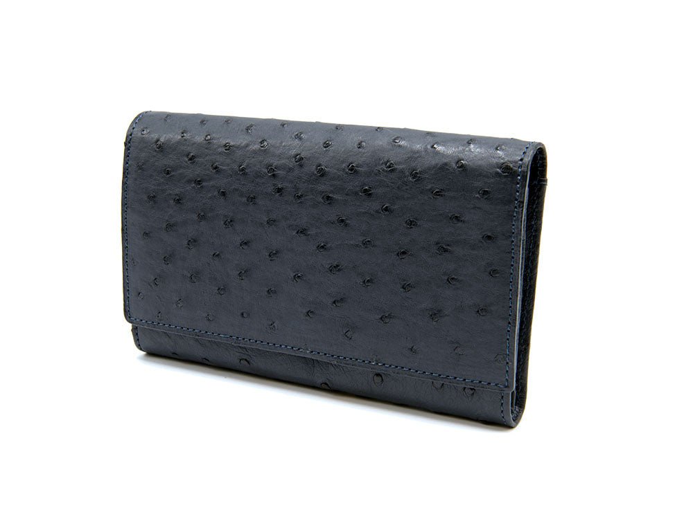 Small Ostrich Leather Classic Wallet - Ostrich Leather Wallet